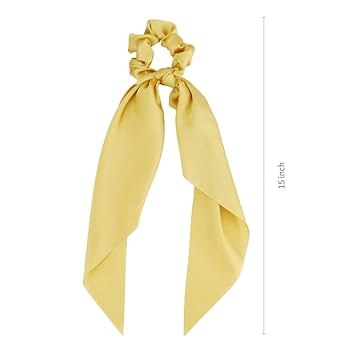 エルメス シルク　シュシュ イエロー　ヘアゴム　リボン　ブレスレット　黄色 エルメス シルク シュシュ イエロー ヘアゴム リボン